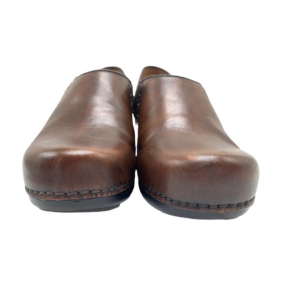 Dansko Clogs Mules Brown Leather Stitching Slip On Women Size 37 US 6.5/7 M - Picture 2 of 10